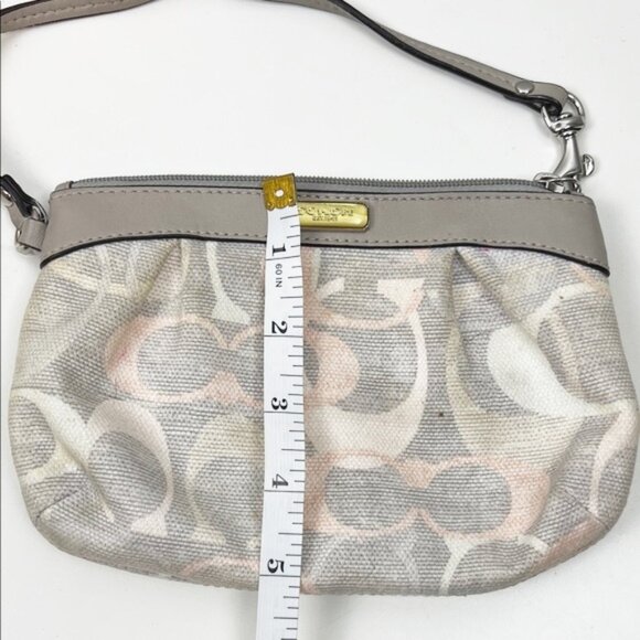 Coach Pastel Multicolor Signature Monogram Fabric Leather Wristlet - Picture 15 of 15